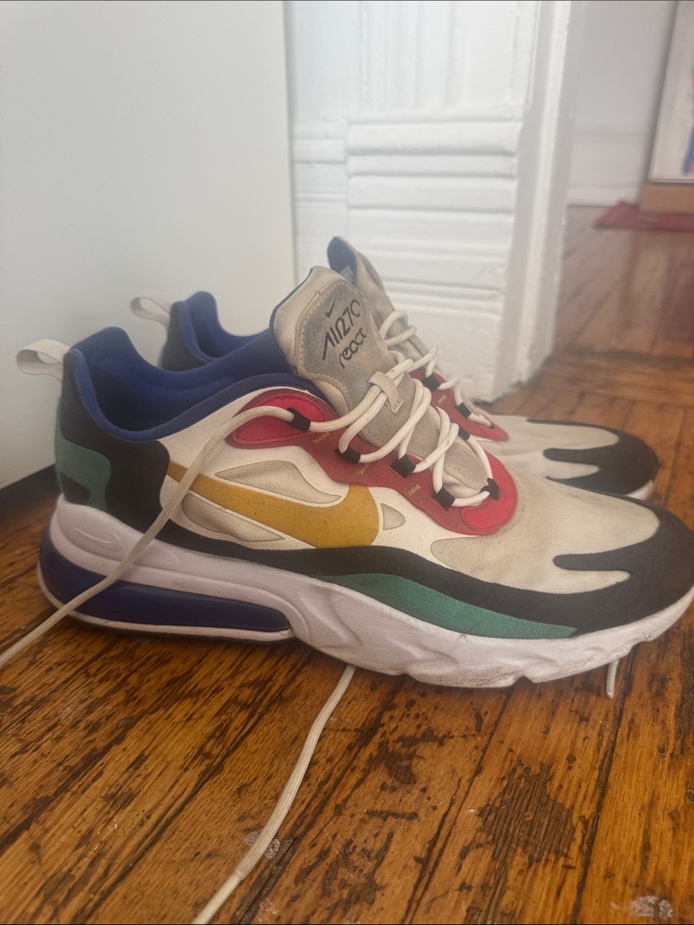 Nike Men’s Air 70 React Sneakers in Red, Yellow, Blue, Black